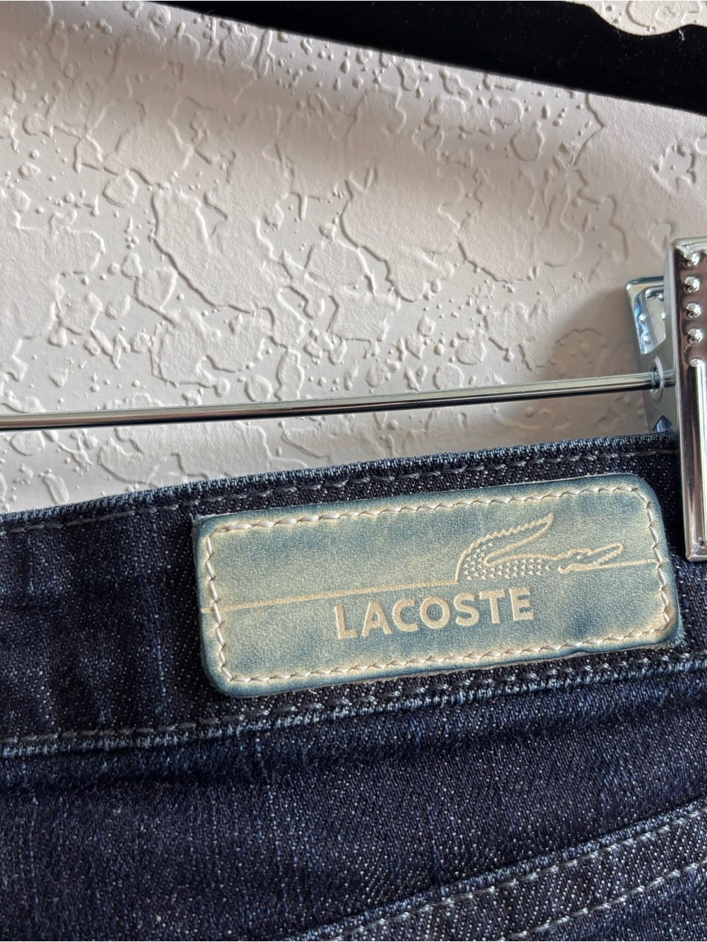Lacoste Denim Mini Skirt Size 40 Dark Wash Y2K Preppy Stretch - Picture 3 of 5